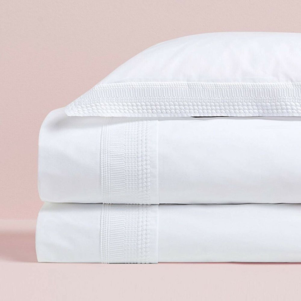 Zara Home Geometric Embroidered Voile King Duvet & Shams